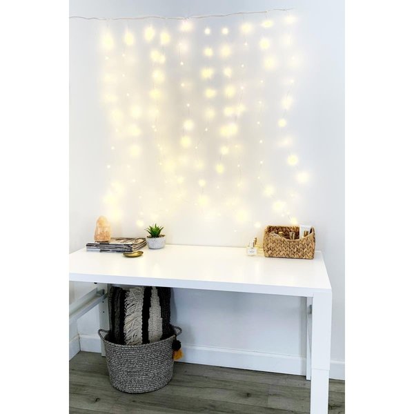 Perfect Holiday 120 LED Curtain String Fairy Lights Warm White 5116